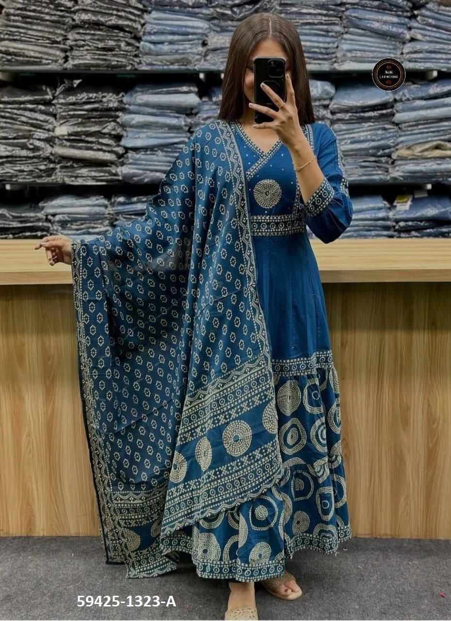 COTTON PRINTS 1323 - Catalog # 59425 (Set of 2 Readymade Salwar Suits) by Brand AABHARAN COTTON PRINTS 1323 - Catalog # 59425 (Set of 2 Readymade Salwar Suits) by Brand AABHARAN