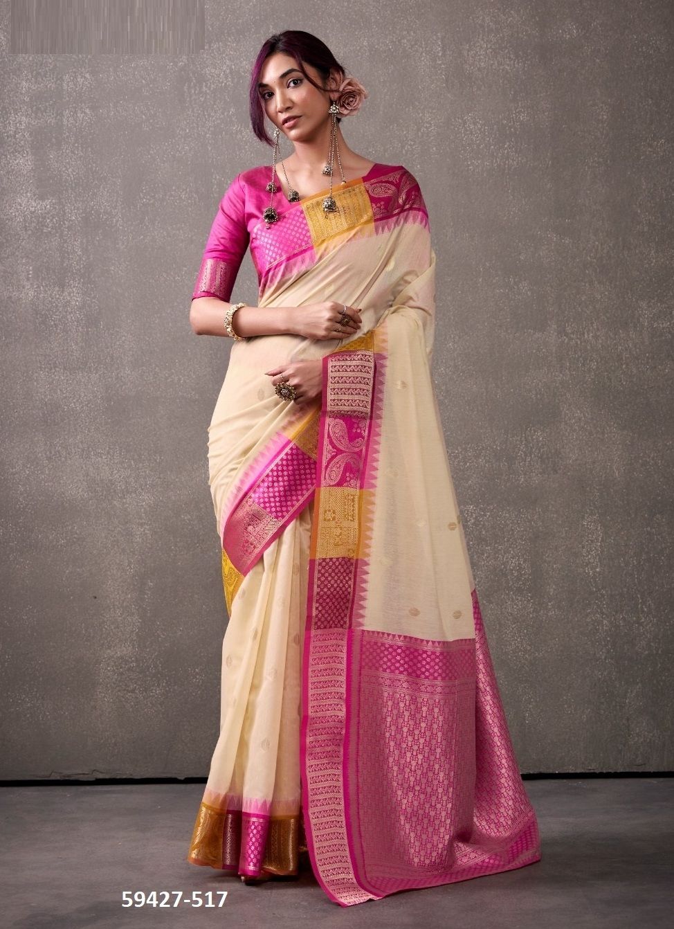 TUTI FRUTI SILK - Catalog # 59427 (Set of 6 Sarees) by Brand DESI MUSE