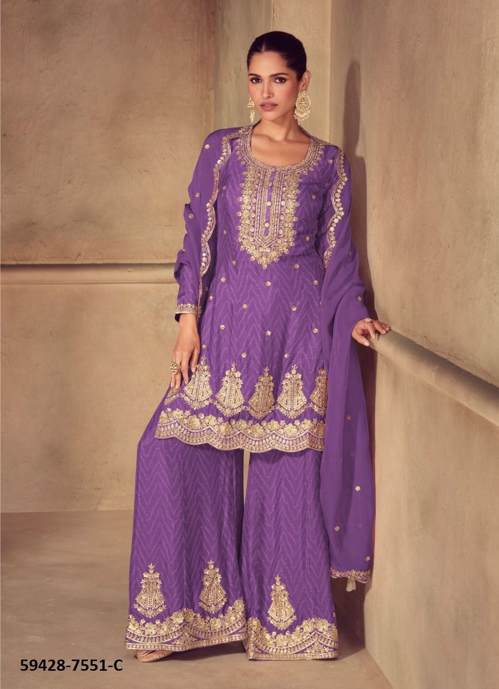 SONIKA - Catalog # 59428 (Set of 3 Readymade Salwar Suits) by Brand GULKAYRA DESIGNER