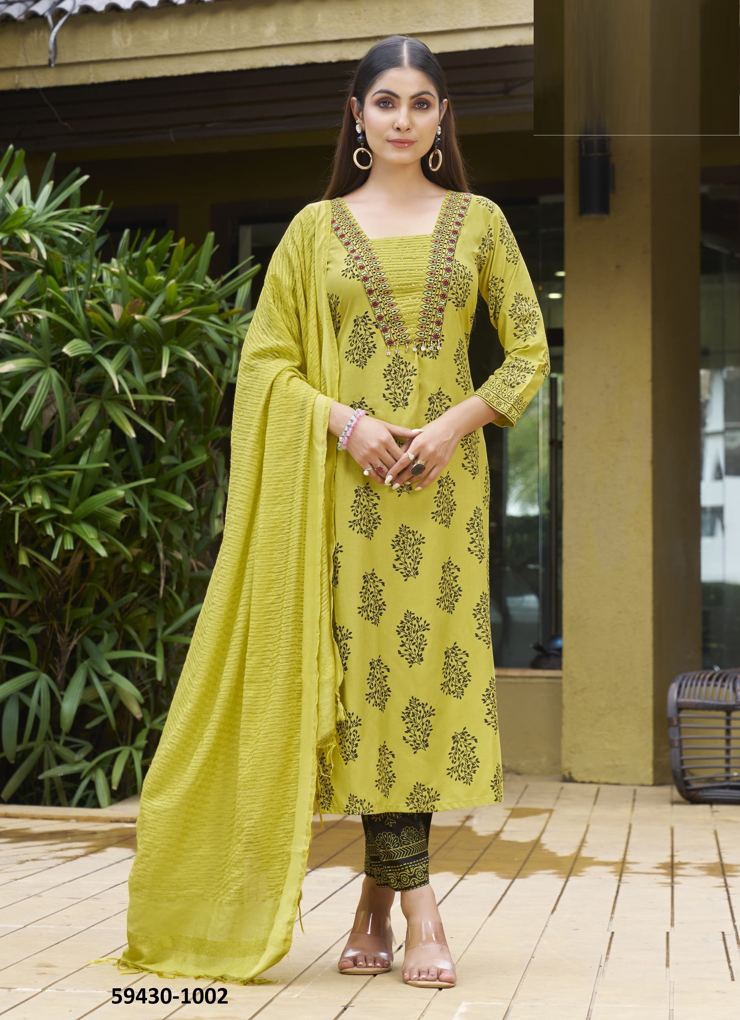 KAIRAA - Catalog # 59430 (Set of 6 Readymade Salwar Suits) by Brand WOODEE AHMEDABAD