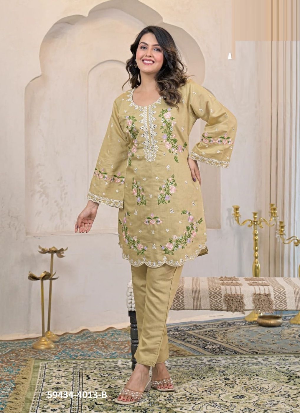 RAKSHA CO-ORD SETS - Catalog # 59434 (Set of 4 SIZE-SETS [Tops With Bottoms]) by Brand AFSANA