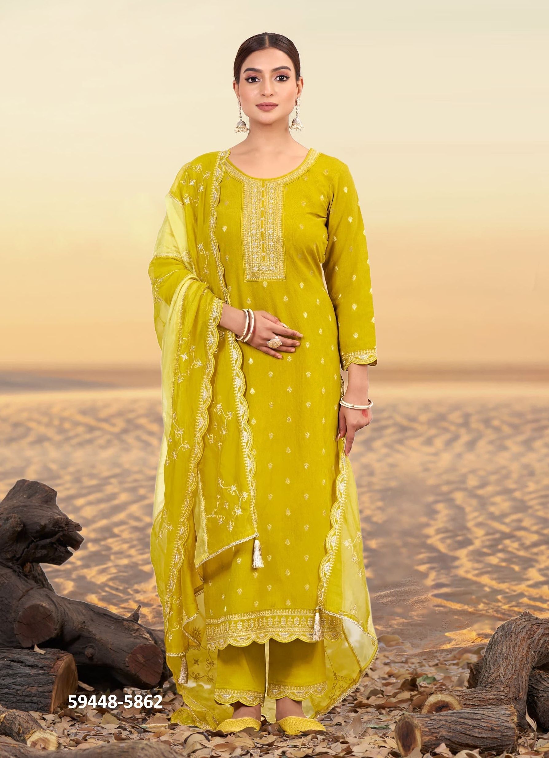 MAYA - Catalog # 59448 (Set of 4 Readymade Salwar Suits) by Brand RANGOON MAYA - Catalog # 59448 (Set of 4 Readymade Salwar Suits) by Brand RANGOON