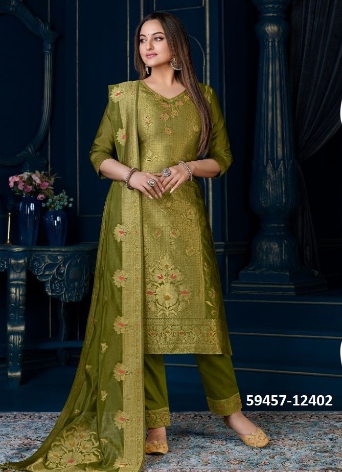 SILK KARI 3 - Catalog # 59457 (Set of 7 Readymade Salwar Suits) by Brand LILY & LALI