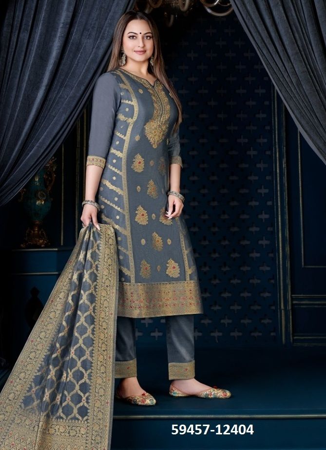 SILK KARI 3 - Catalog # 59457 (Set of 7 Readymade Salwar Suits) by Brand LILY & LALI