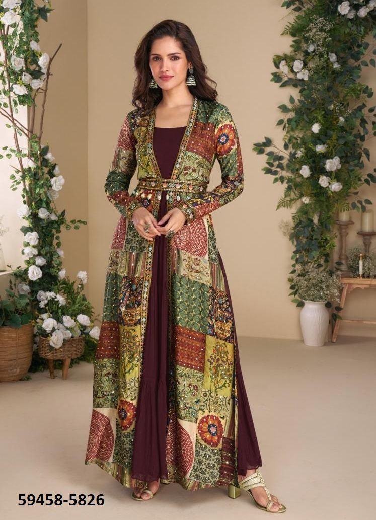JANVI - Catalog # 59458 (Set of 4 Readymade Gowns) by Brand SAYURI DESIGNER