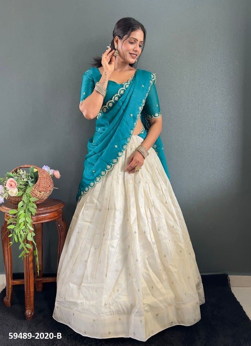KALINI - Catalog # 59489 (Set of 5 Semi-Stitched Lehengas) by Brand MEHERIYA KALINI - Catalog # 59489 (Set of 5 Semi-Stitched Lehengas) by Brand MEHERIYA