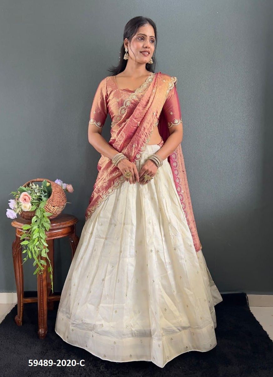 KALINI - Catalog # 59489 (Set of 5 Semi-Stitched Lehengas) by Brand MEHERIYA KALINI - Catalog # 59489 (Set of 5 Semi-Stitched Lehengas) by Brand MEHERIYA