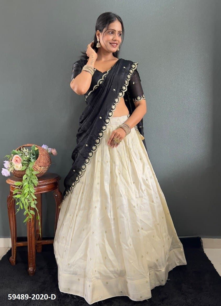 KALINI - Catalog # 59489 (Set of 5 Semi-Stitched Lehengas) by Brand MEHERIYA KALINI - Catalog # 59489 (Set of 5 Semi-Stitched Lehengas) by Brand MEHERIYA