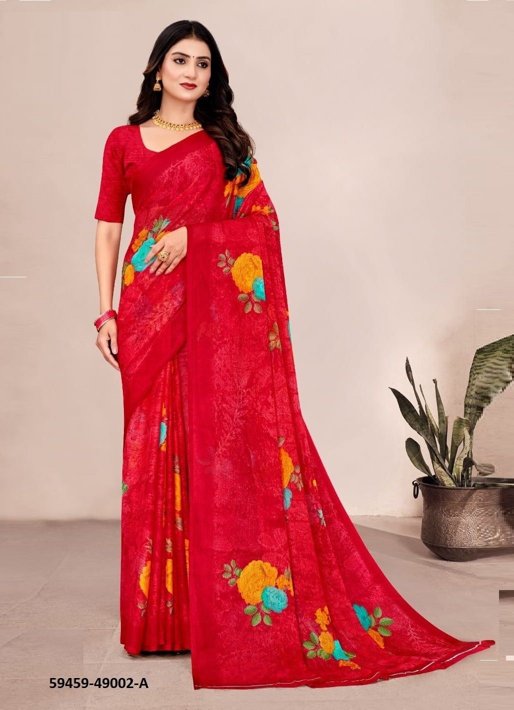 STAR CHIFFON 201 - Catalog # 59459 (Set of 12 Sarees) by Brand RUCHI SAREES
