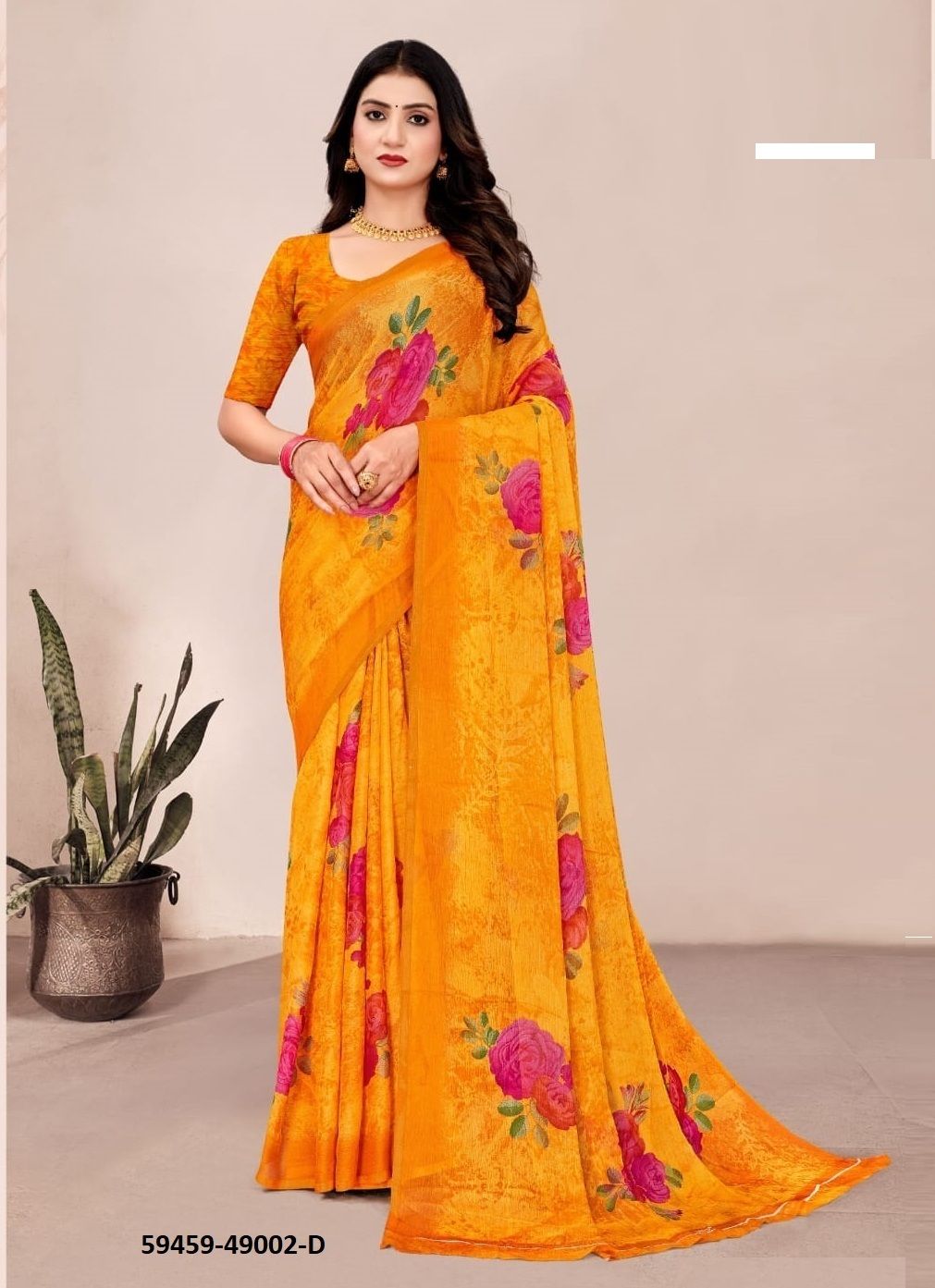 STAR CHIFFON 201 - Catalog # 59459 (Set of 12 Sarees) by Brand RUCHI SAREES