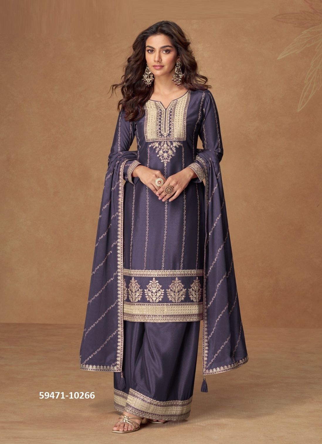 KAVERI - Catalog # 59471 (Set of 4 Readymade Salwar Suits) by Brand AASHIRWAD