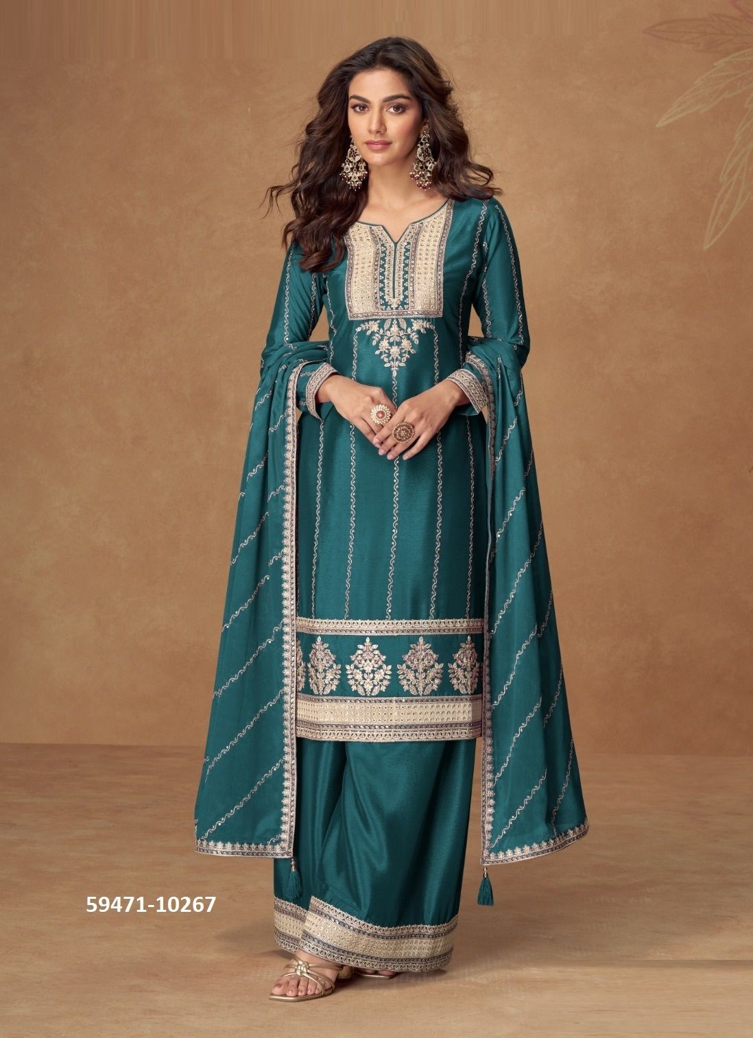 KAVERI - Catalog # 59471 (Set of 4 Readymade Salwar Suits) by Brand AASHIRWAD