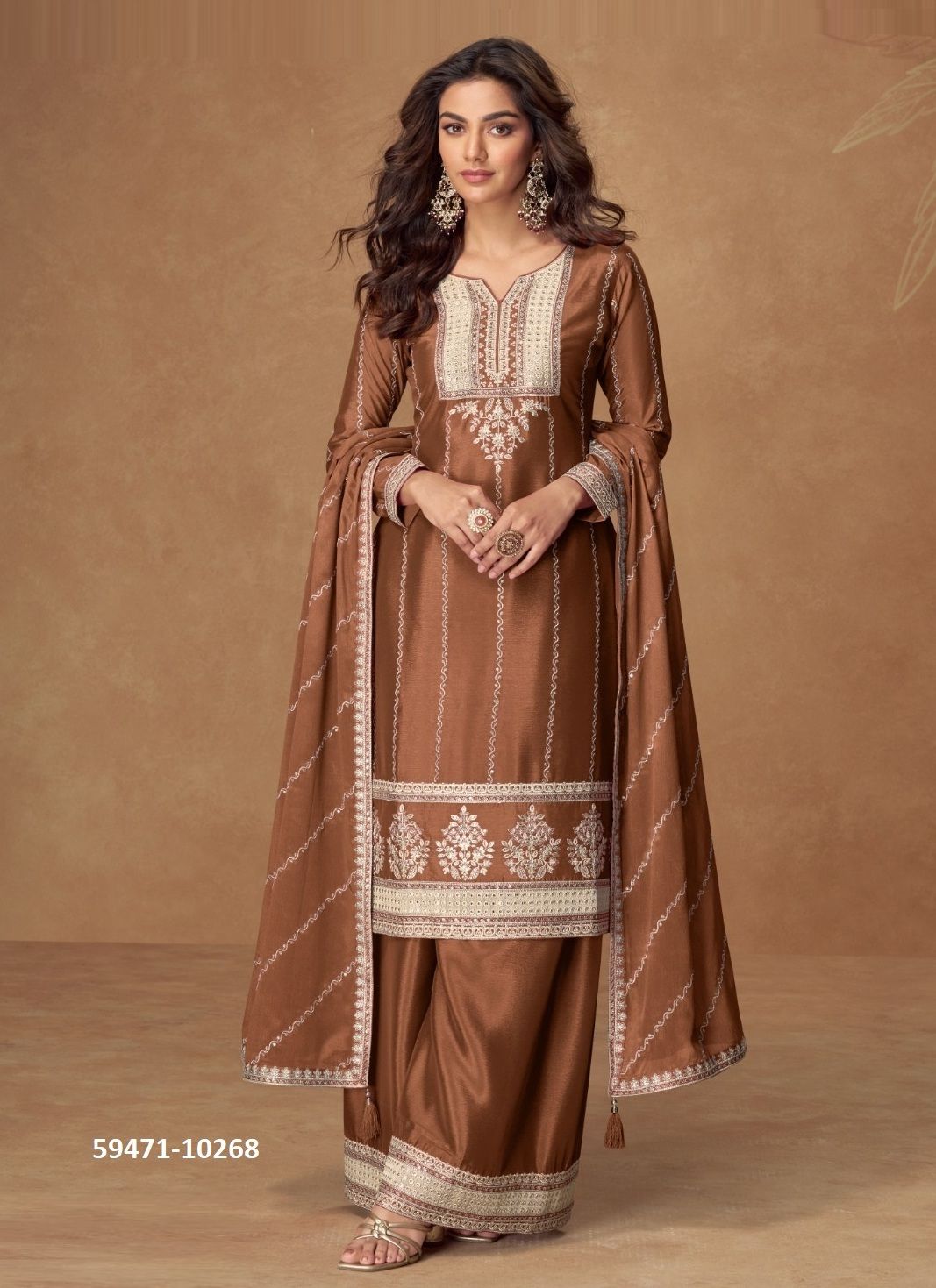 KAVERI - Catalog # 59471 (Set of 4 Readymade Salwar Suits) by Brand AASHIRWAD
