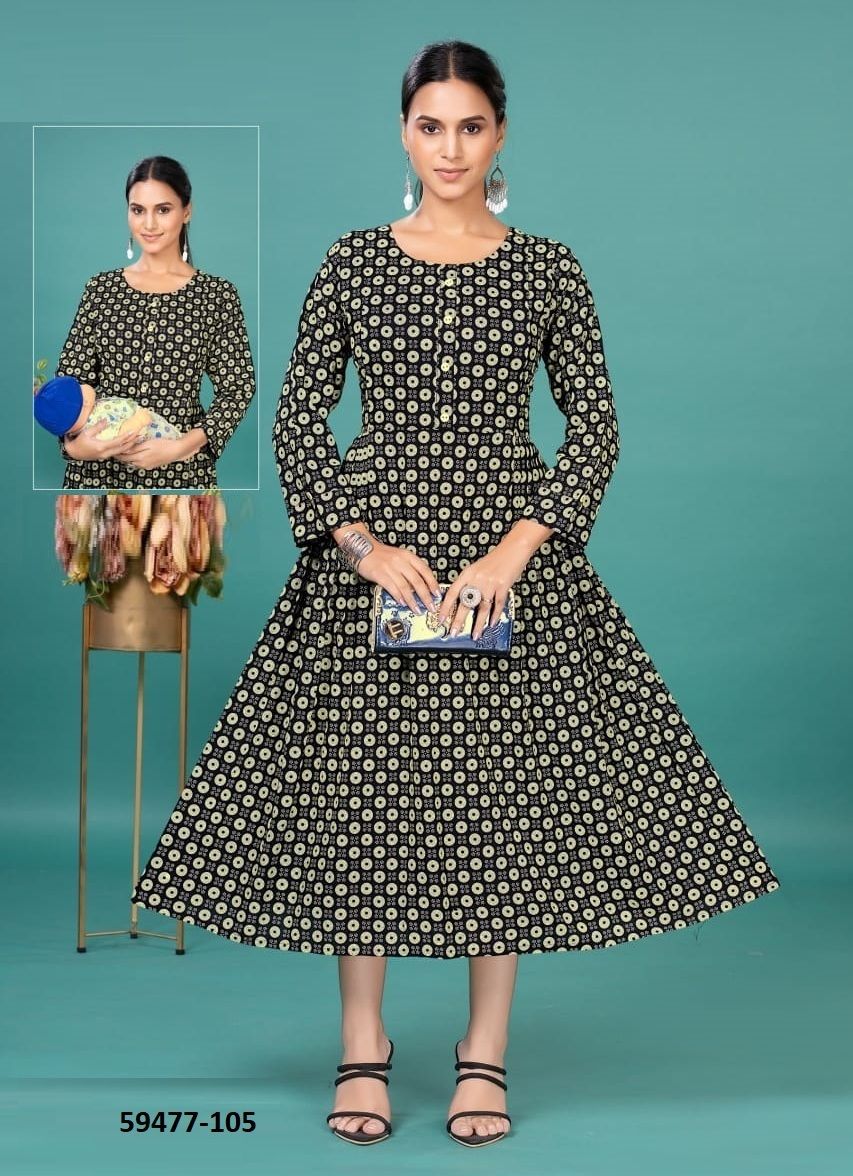 BEAUTY QUEEN - Catalog # 59477 (Set of 6 Readymade Women's Kurtis / Tops) by Brand DEE CEE