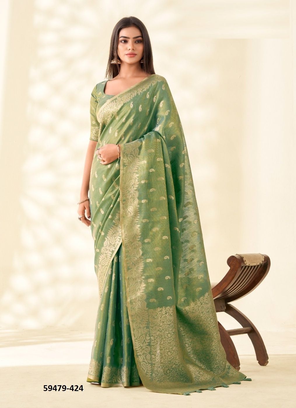 KANVAS SILK - Catalog # 59479 (Set of 6 Sarees) by Brand AABHARAN KANVAS SILK - Catalog # 59479 (Set of 6 Sarees) by Brand AABHARAN