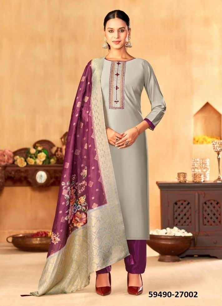 VYOMIKA - Catalog # 59490 (Set of 12 Readymade Salwar Suits) by Brand MEHERIYA