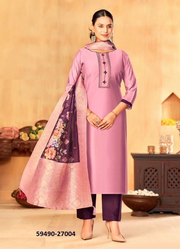 VYOMIKA - Catalog # 59490 (Set of 12 Readymade Salwar Suits) by Brand MEHERIYA