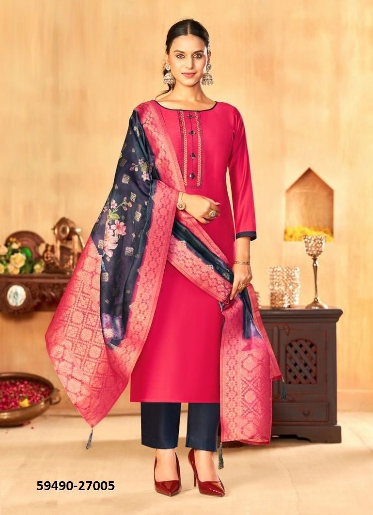 VYOMIKA - Catalog # 59490 (Set of 12 Readymade Salwar Suits) by Brand MEHERIYA