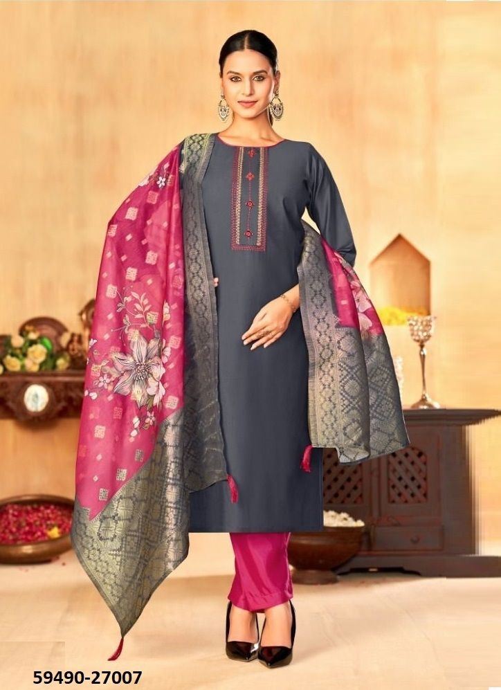VYOMIKA - Catalog # 59490 (Set of 12 Readymade Salwar Suits) by Brand MEHERIYA