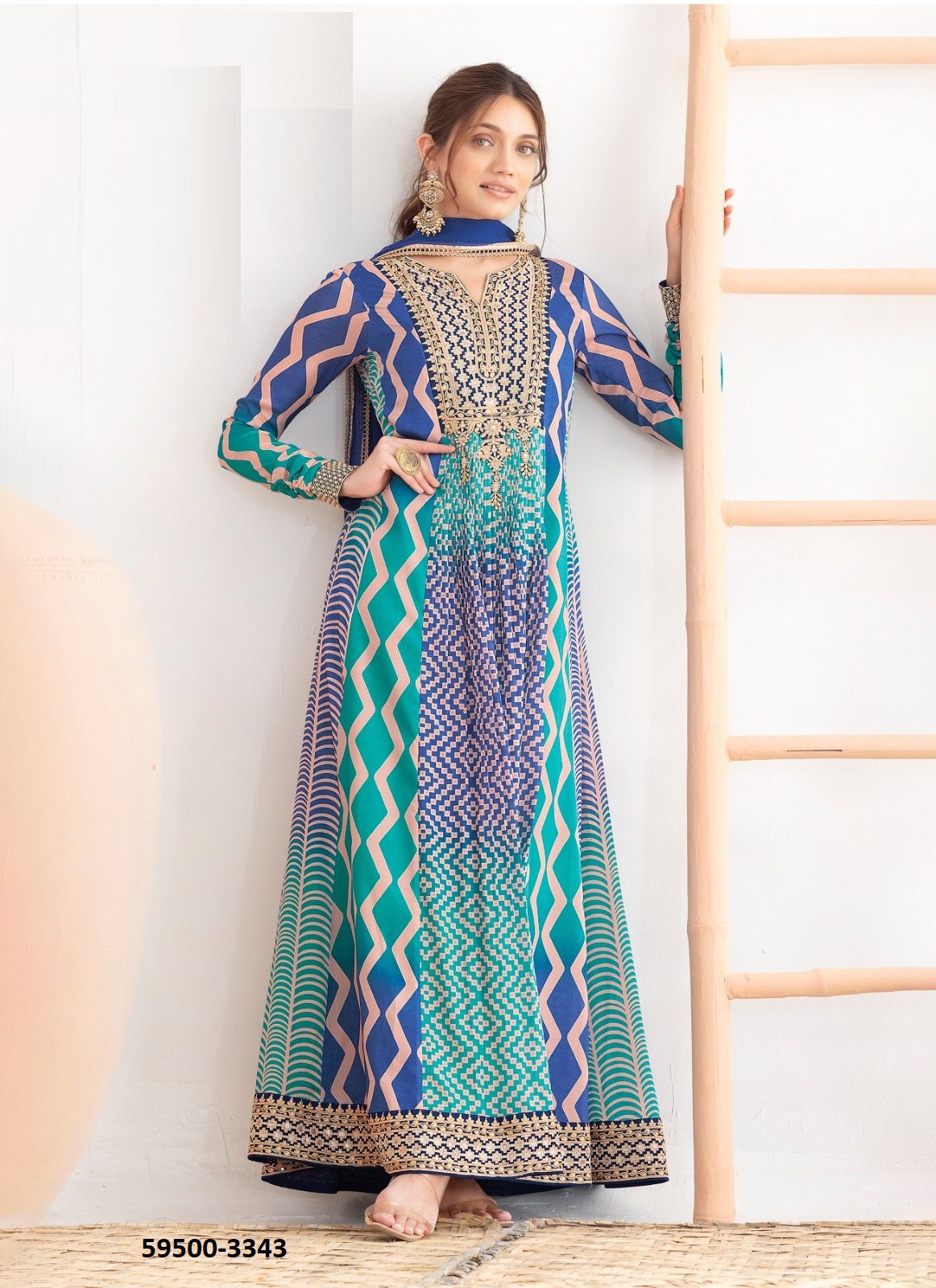 SAAWAN - Catalog # 59500 (Set of 3 Readymade Gowns) by Brand GULZAR COUTURE SAAWAN - Catalog # 59500 (Set of 3 Readymade Gowns) by Brand GULZAR COUTURE