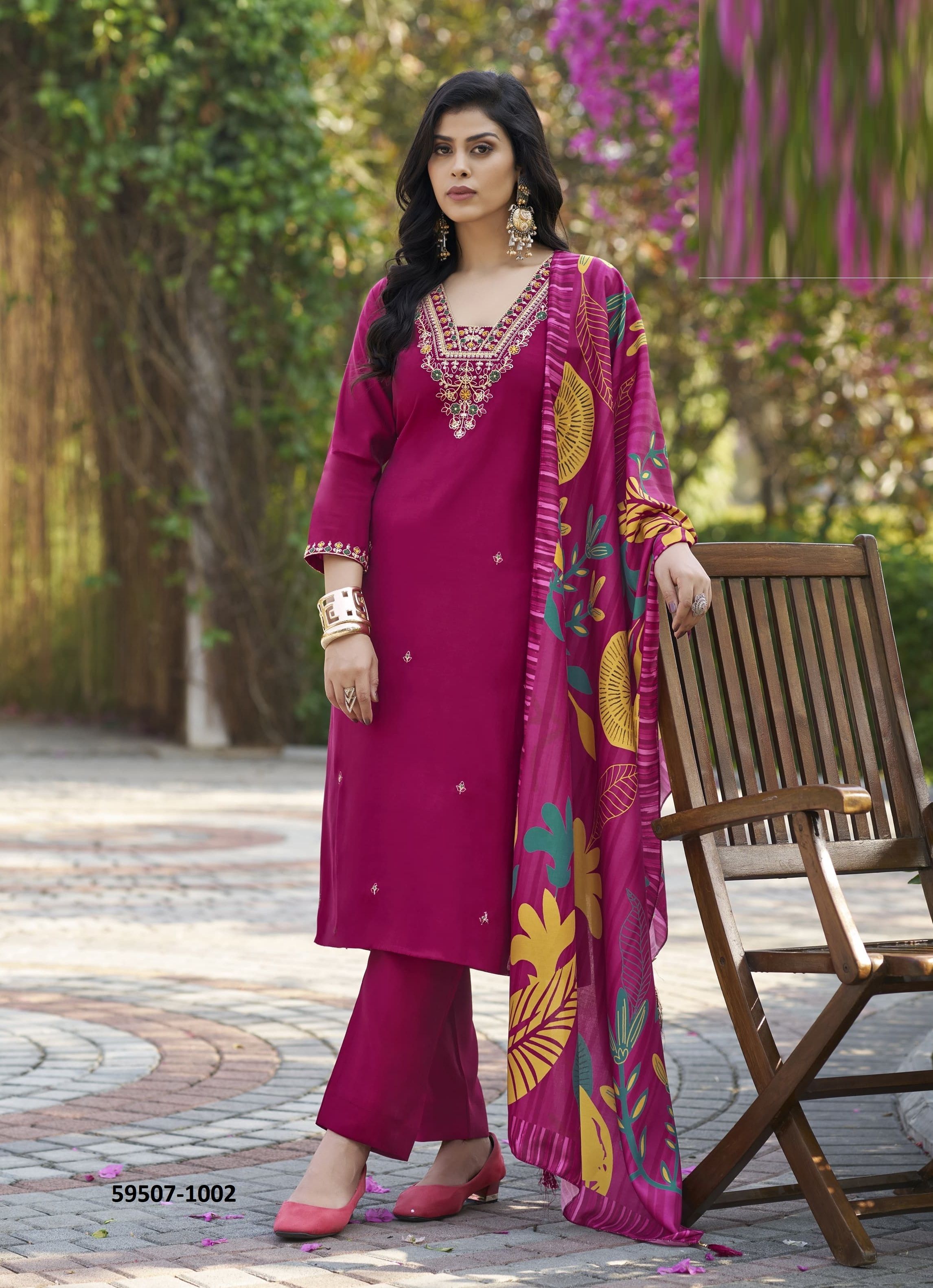 MIRALEE - Catalog # 59507 (Set of 6 Readymade Salwar Suits) by Brand WOODEE AHMEDABAD