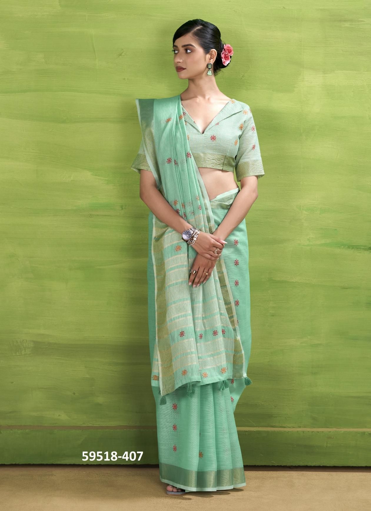 SUNRISE - Catalog # 59518 (Set of 6 Sarees) by Brand AABHARAN