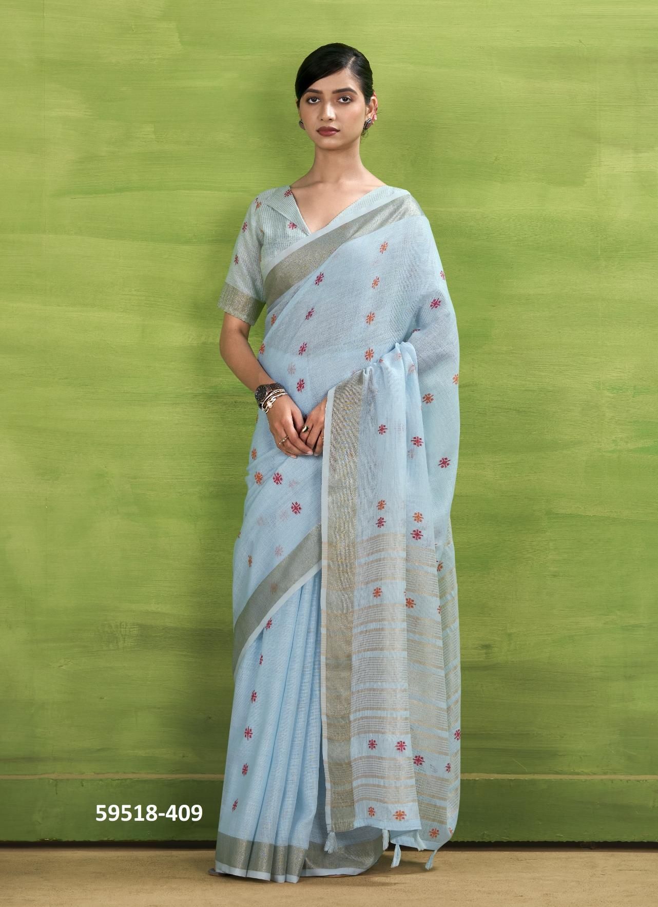 SUNRISE - Catalog # 59518 (Set of 6 Sarees) by Brand AABHARAN
