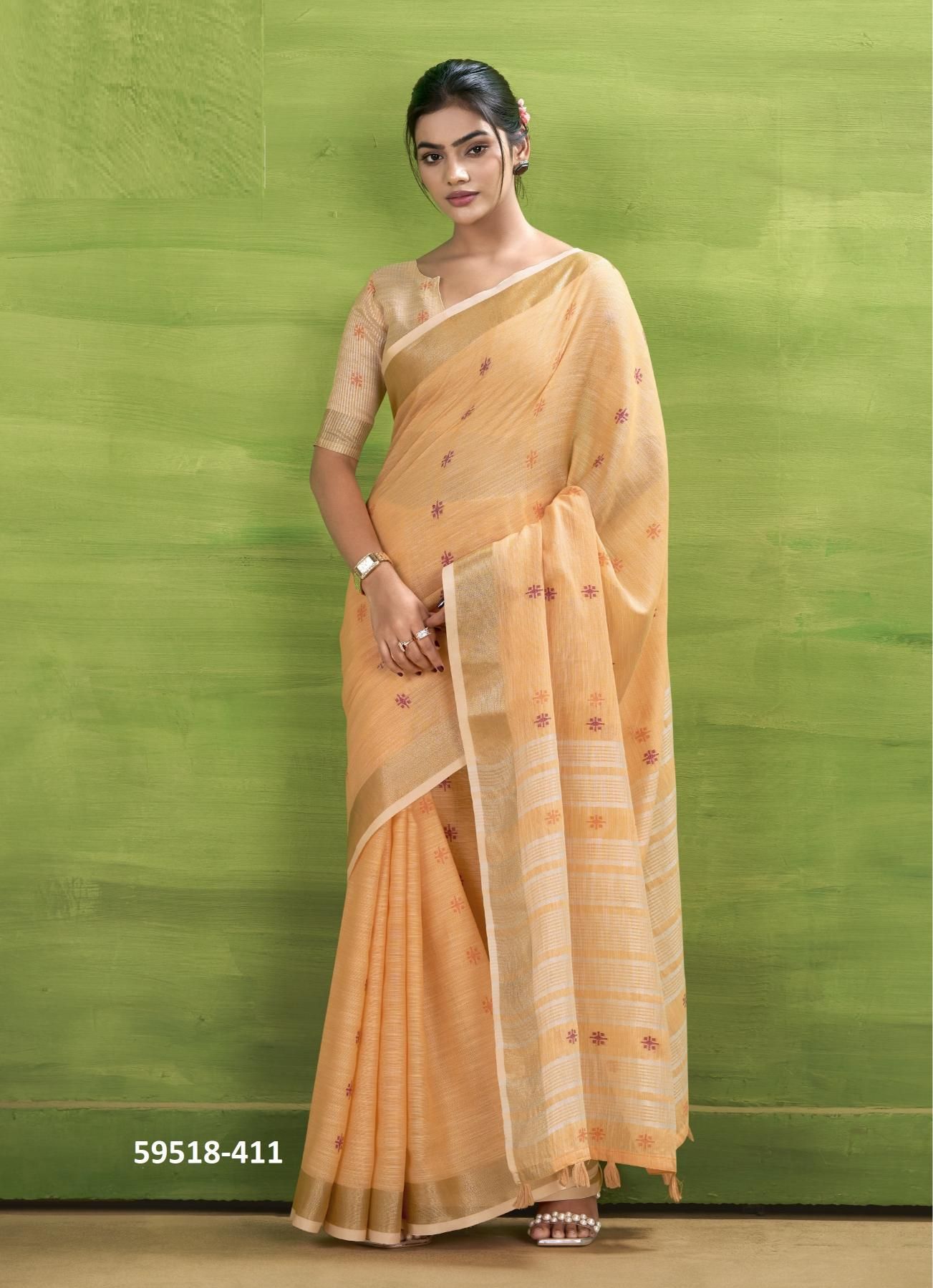 SUNRISE - Catalog # 59518 (Set of 6 Sarees) by Brand AABHARAN