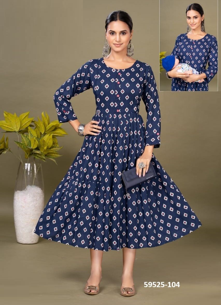 NIROSHA - Catalog # 59525 (Set of 6 Readymade Women's Kurtis / Tops) by Brand DEE CEE