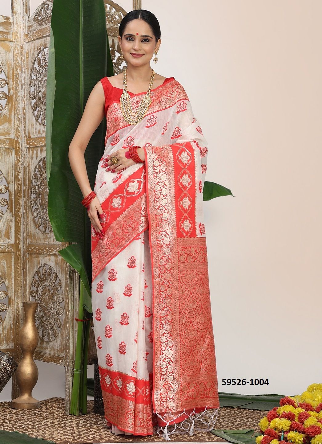 SINDOORI SAAT - Catalog # 59526 (Set of 6 Sarees) by Brand AABHARAN