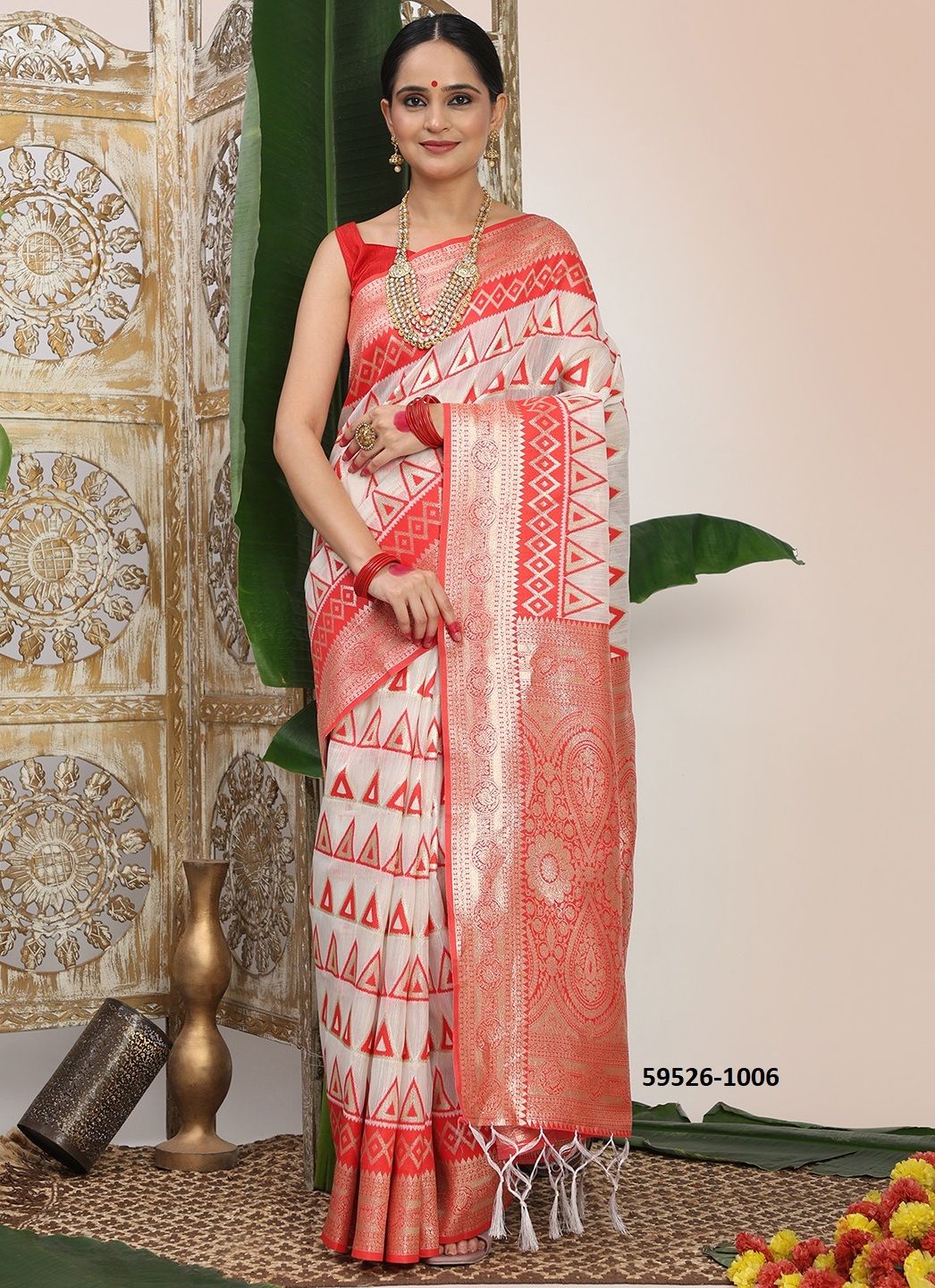 SINDOORI SAAT - Catalog # 59526 (Set of 6 Sarees) by Brand AABHARAN