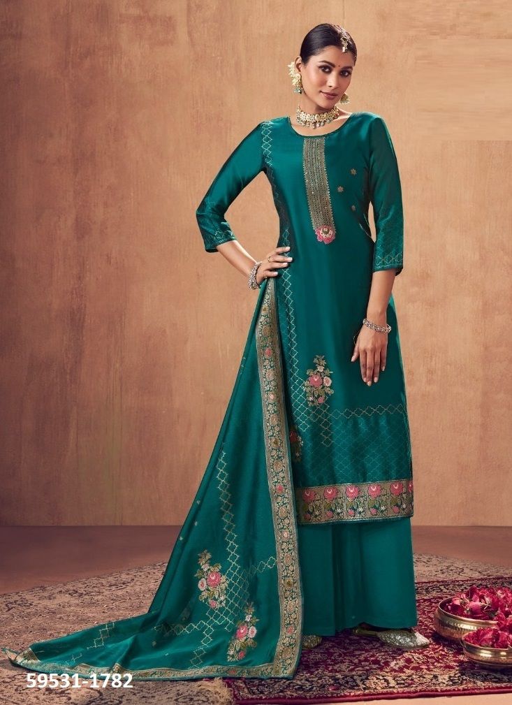 RANG RAAG - Catalog # 59531 (Set of 4 Semi-Stitched / Un-Stitched Suits) by Brand FOUR DOTS