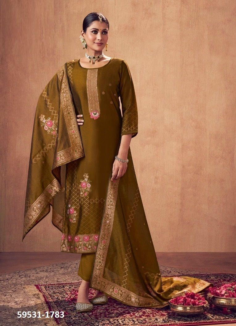 RANG RAAG - Catalog # 59531 (Set of 4 Semi-Stitched / Un-Stitched Suits) by Brand FOUR DOTS