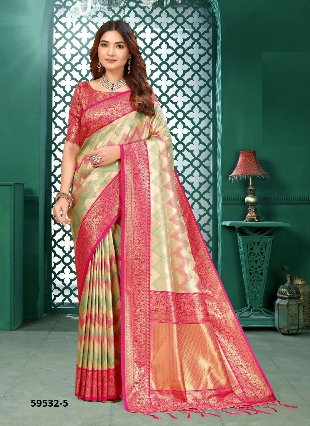 JAYANTI - Catalog # 59532 (Set of 7 Sarees) by Brand DESI MUSE