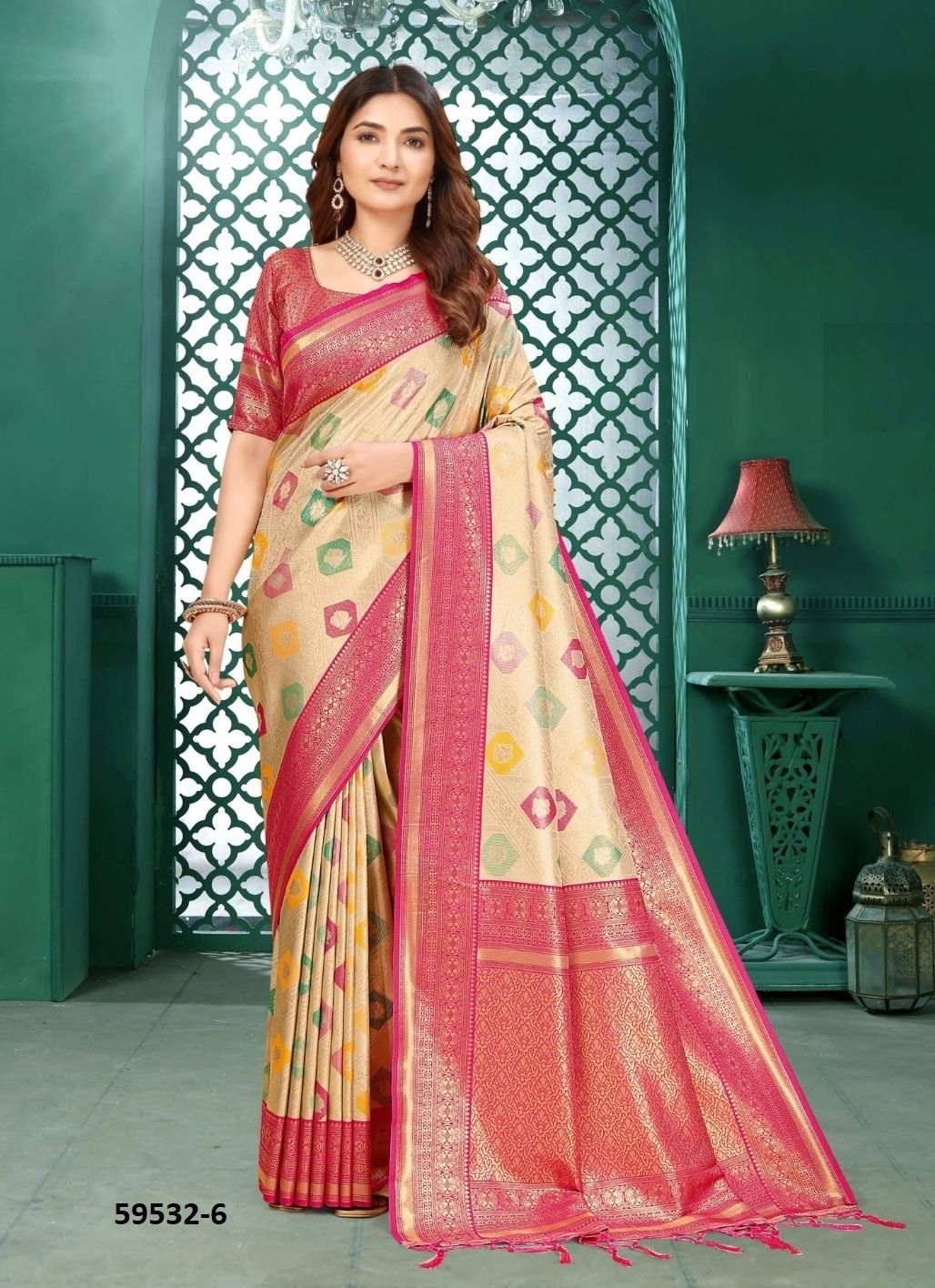 JAYANTI - Catalog # 59532 (Set of 7 Sarees) by Brand DESI MUSE