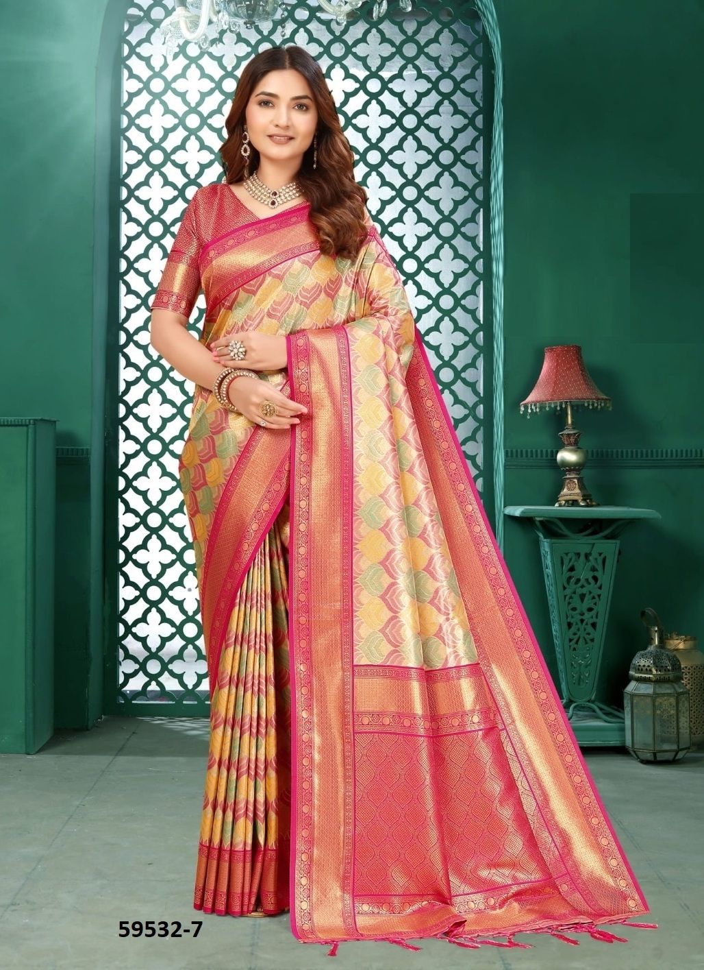 JAYANTI - Catalog # 59532 (Set of 7 Sarees) by Brand DESI MUSE
