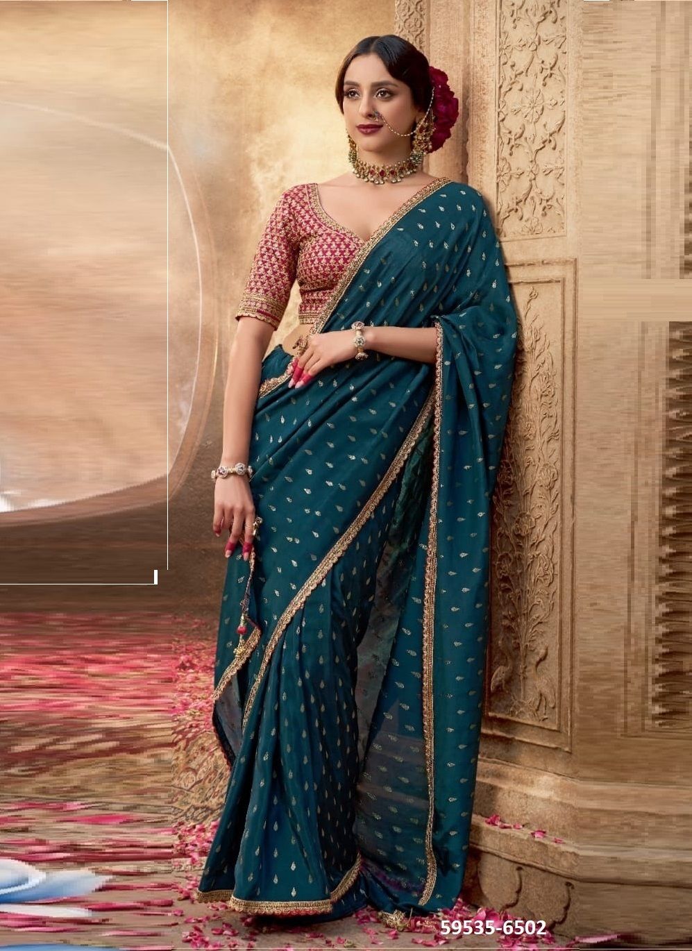 KASHVI - Catalog # 59535 (Set of 8 Sarees) by Brand KIRA FASHIONS
