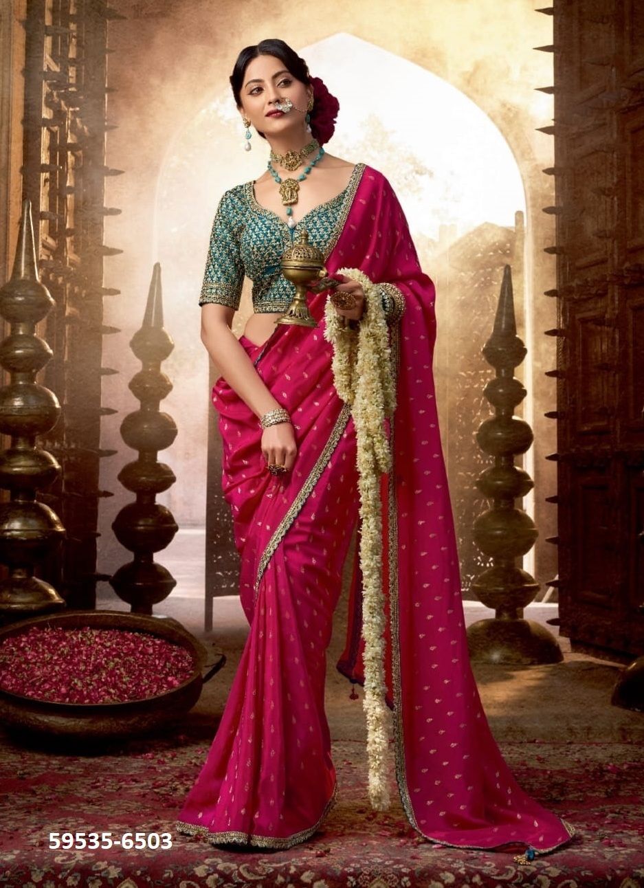KASHVI - Catalog # 59535 (Set of 8 Sarees) by Brand KIRA FASHIONS
