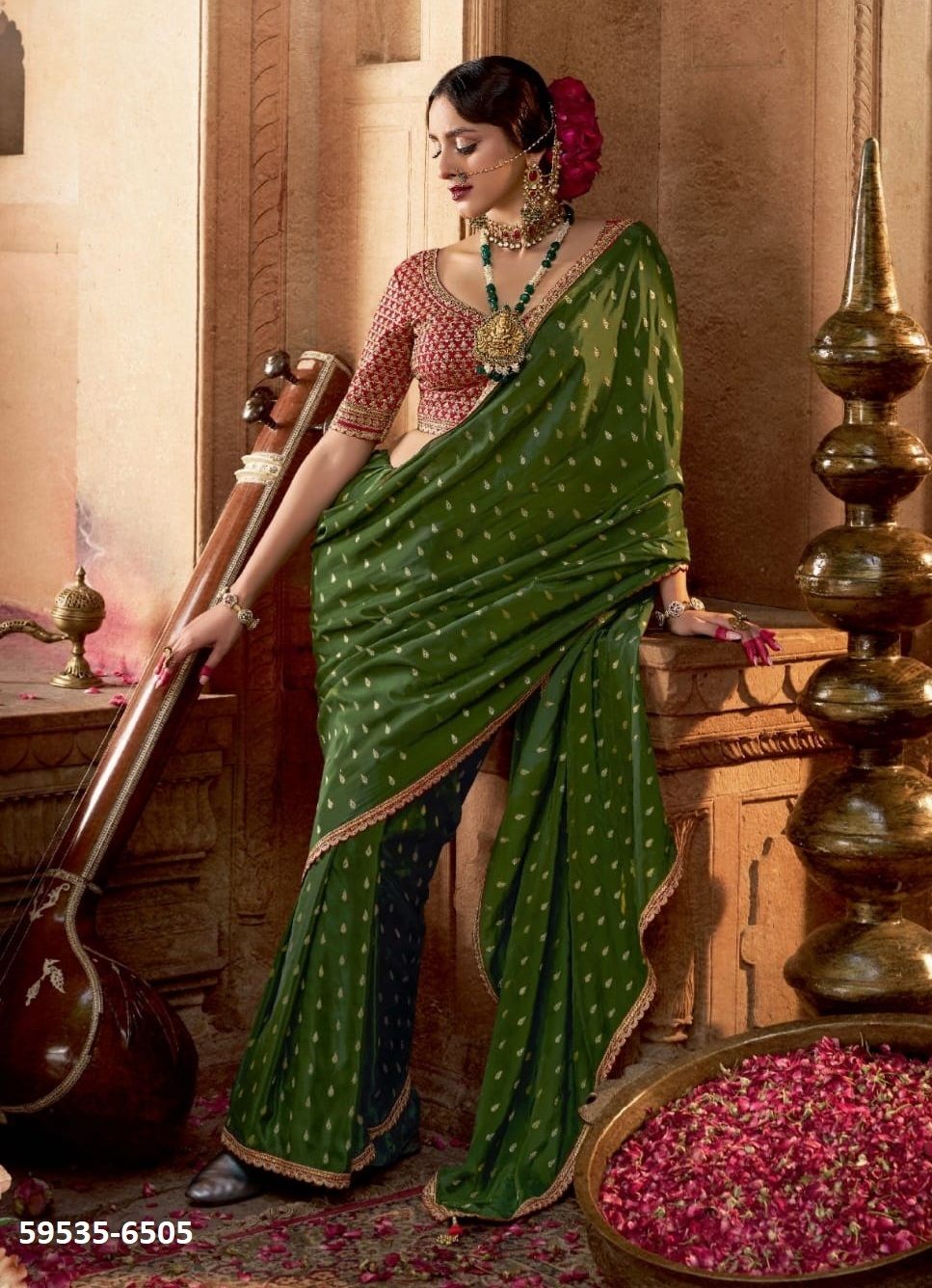 KASHVI - Catalog # 59535 (Set of 8 Sarees) by Brand KIRA FASHIONS