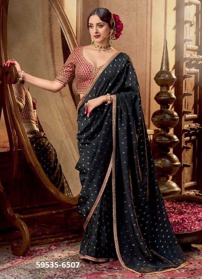 KASHVI - Catalog # 59535 (Set of 8 Sarees) by Brand KIRA FASHIONS
