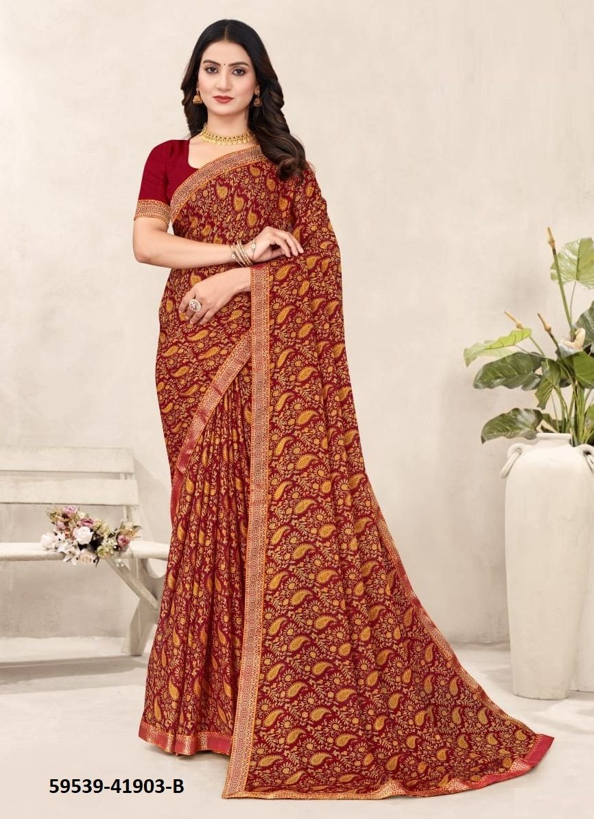 SIMAYAA 34 - Catalog # 59539 (Set of 12 Sarees) by Brand RUCHI SAREES