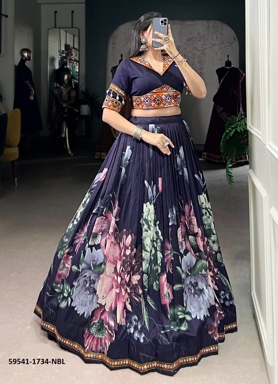 NAVRATRI SERIES 1734 - Catalog # 59541 (Set of 4 Readymade Lehengas) by Brand AABHARAN NAVRATRI SERIES 1734 - Catalog # 59541 (Set of 4 Readymade Lehengas) by Brand AABHARAN
