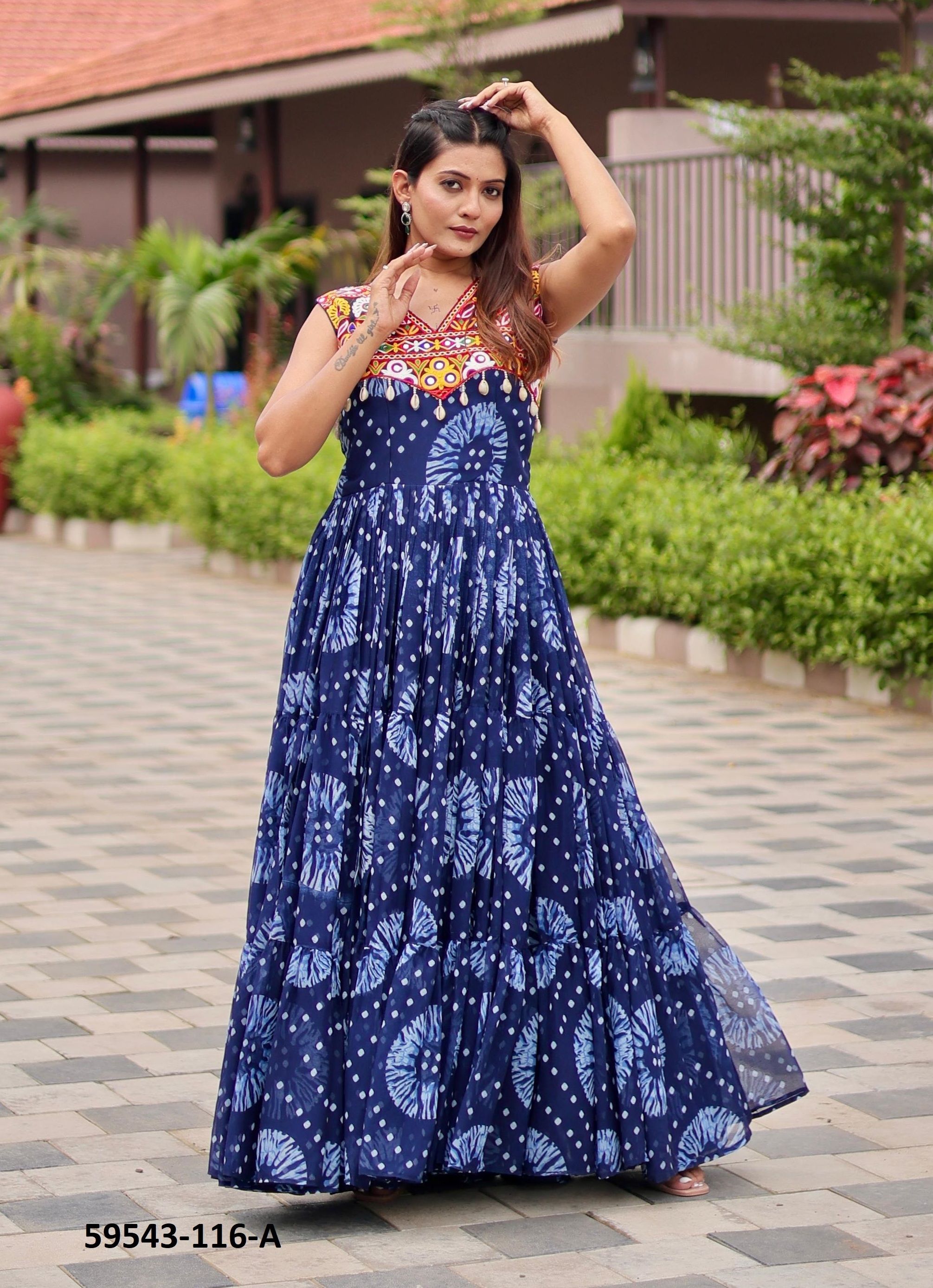 NAVRATRI SERIES 116 - Catalog # 59543 (Set of 2 Readymade Gowns) by Brand AABHARAN NAVRATRI SERIES 116 - Catalog # 59543 (Set of 2 Readymade Gowns) by Brand AABHARAN