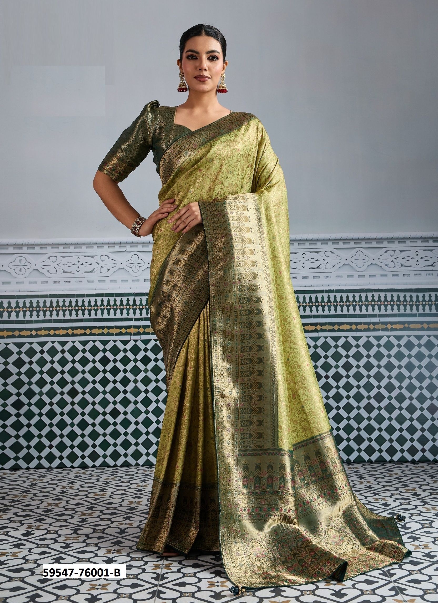 RAJVALLI GOLD - Catalog # 59547 (Set of 4 Sarees) by Brand S-ETHNIC LIFESTYLE