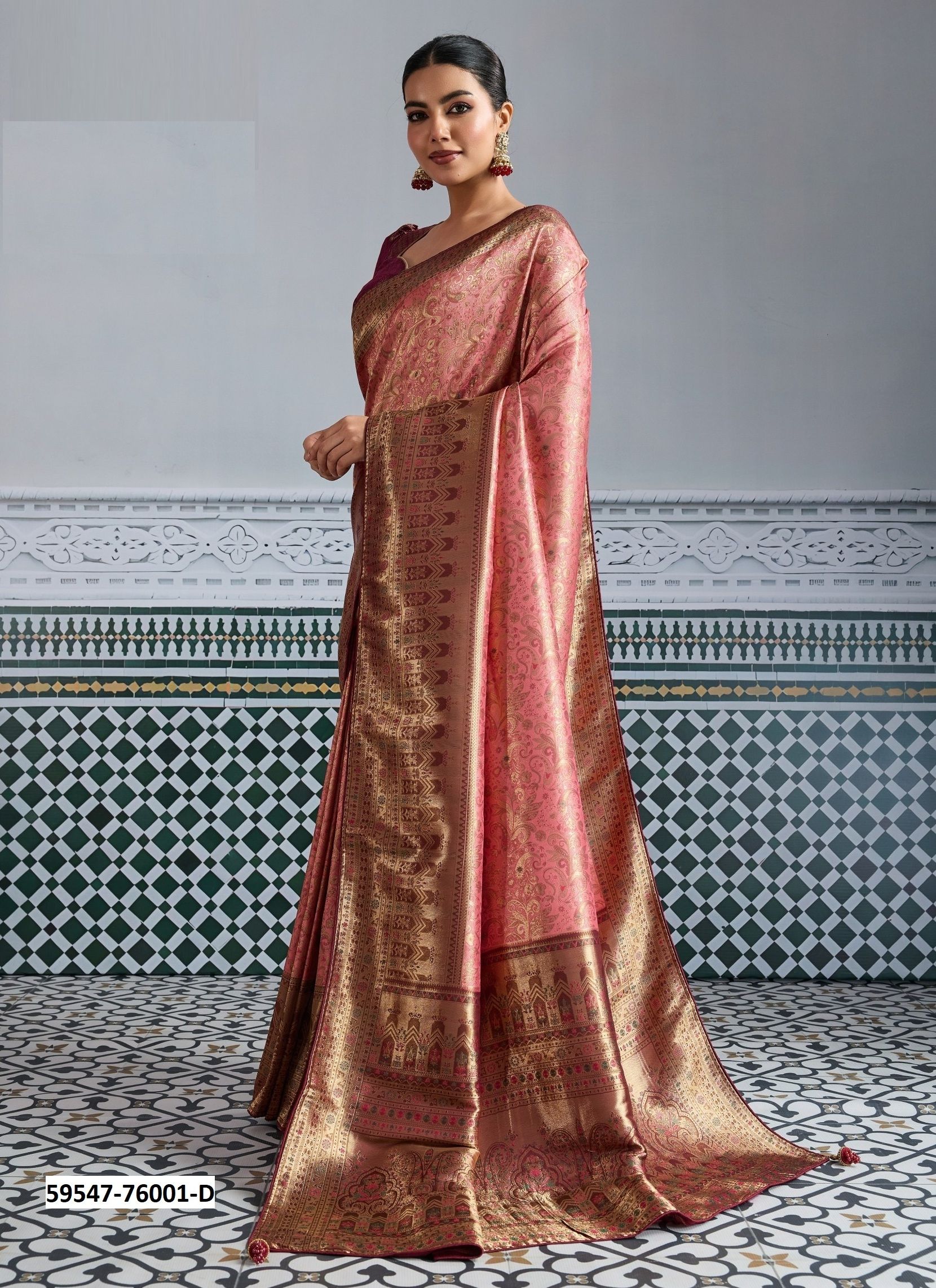 RAJVALLI GOLD - Catalog # 59547 (Set of 4 Sarees) by Brand S-ETHNIC LIFESTYLE
