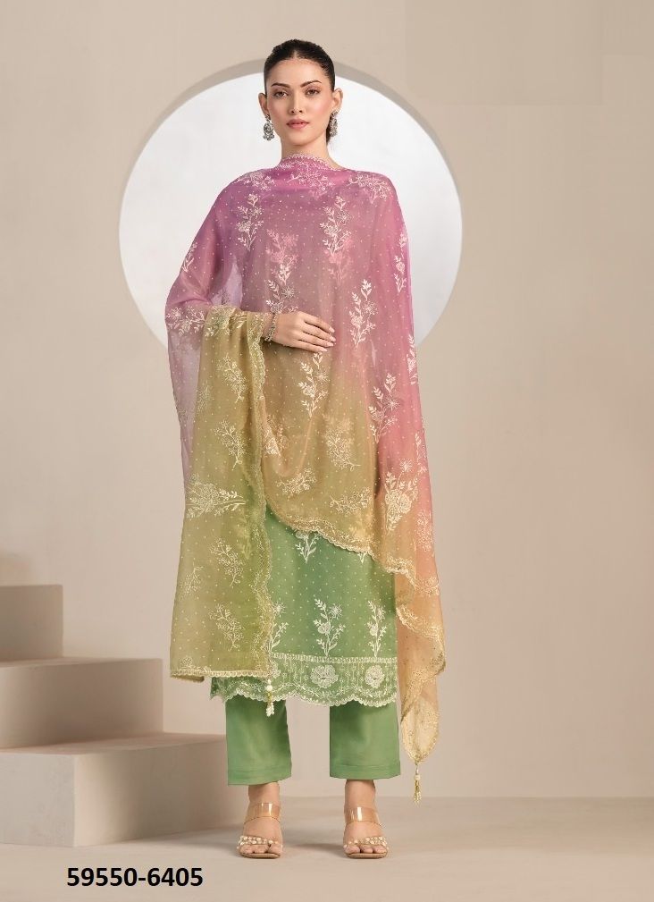 ANDERA - Catalog # 59550 (Set of 6 Semi-Stitched / Un-Stitched Suits) by Brand VIPUL FASHIONS