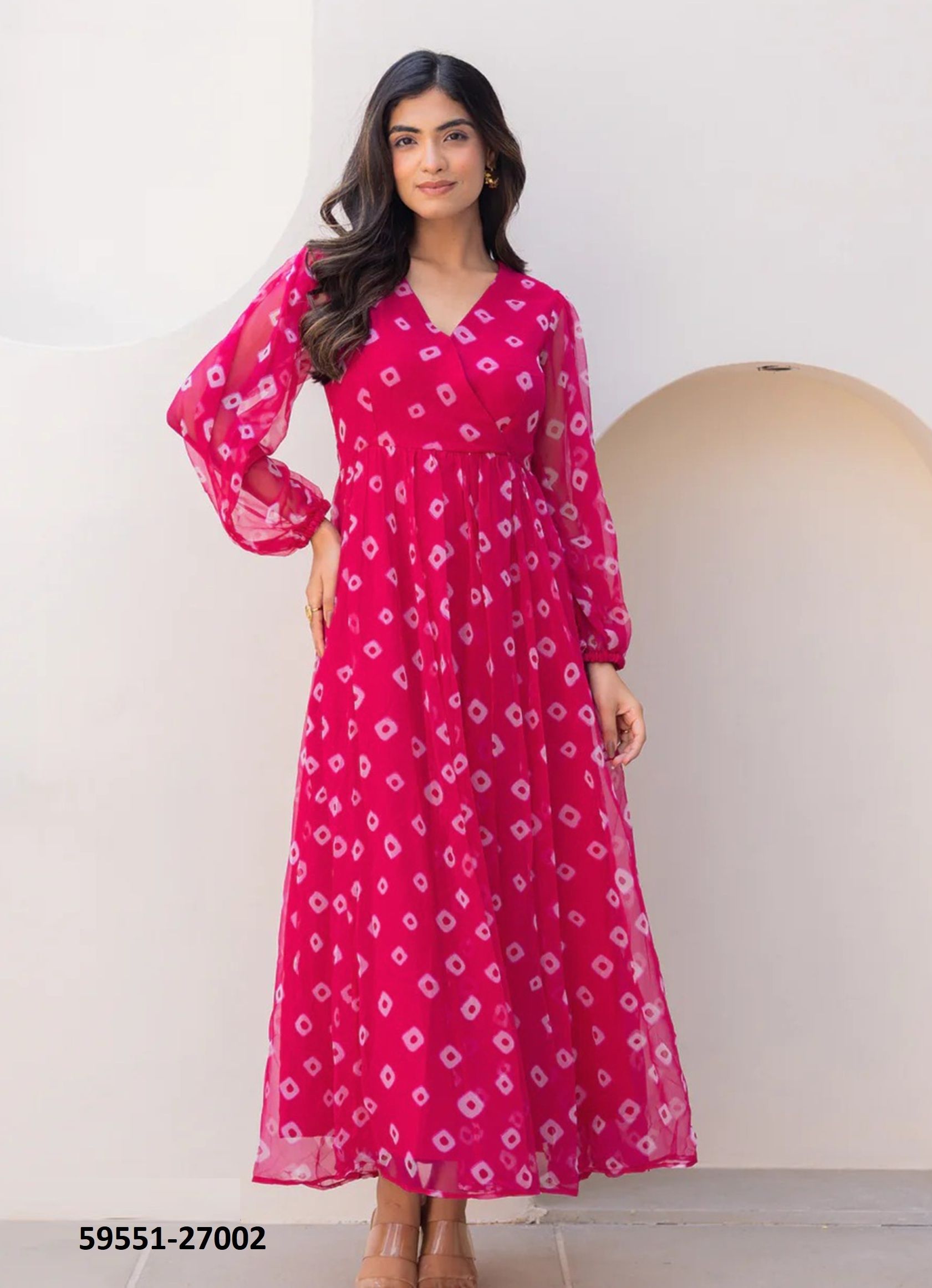 LUCAYA 27 - Catalog # 59551 (Set of 6 Readymade Women's Kurtis / Tops) by Brand DESI MUSE