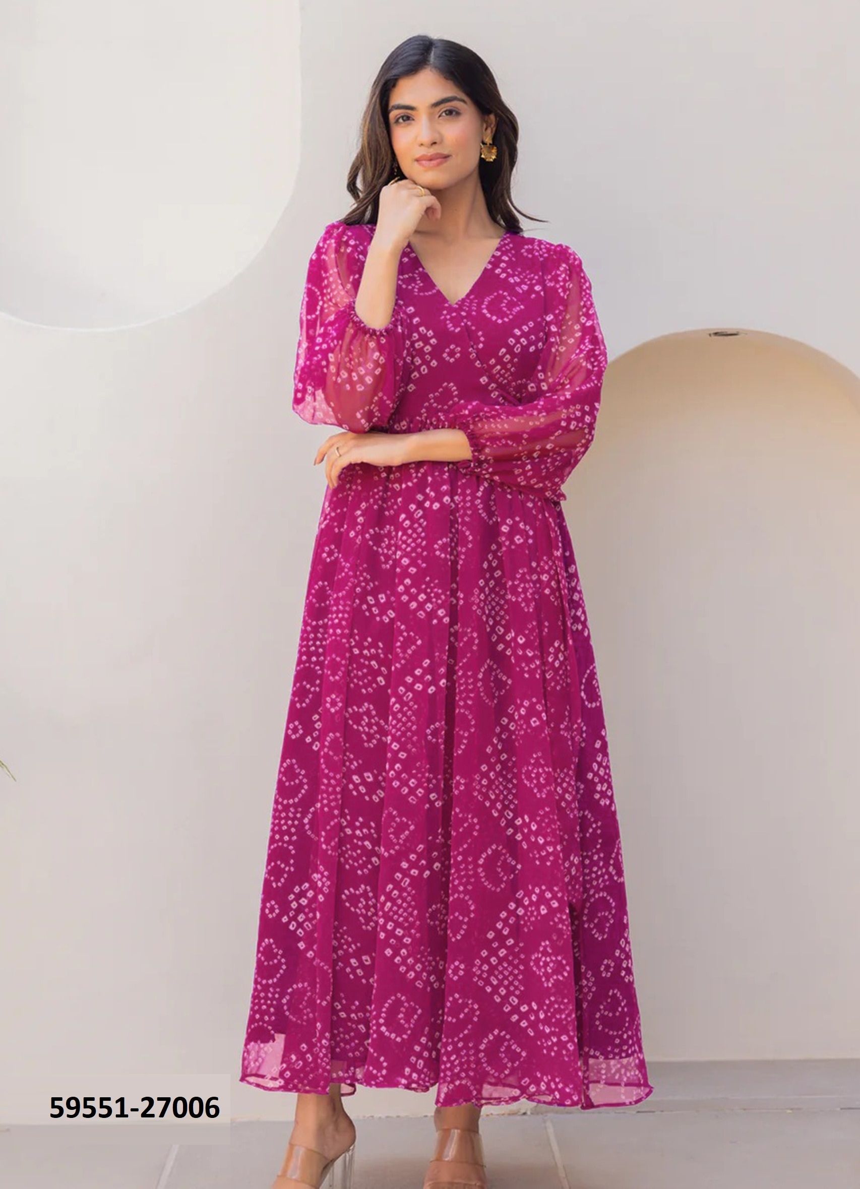 LUCAYA 27 - Catalog # 59551 (Set of 6 Readymade Women's Kurtis / Tops) by Brand DESI MUSE