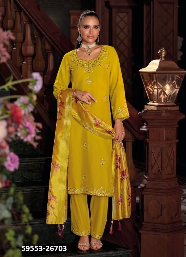 NAZAARE - Catalog # 59553 (Set of 6 Readymade Salwar Suits) by Brand LILY & LALI
