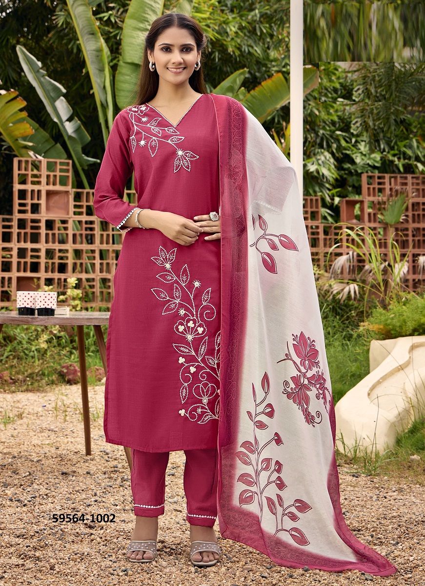 NOOR - Catalog # 59564 (Set of 6 Readymade Salwar Suits) by Brand OSSM